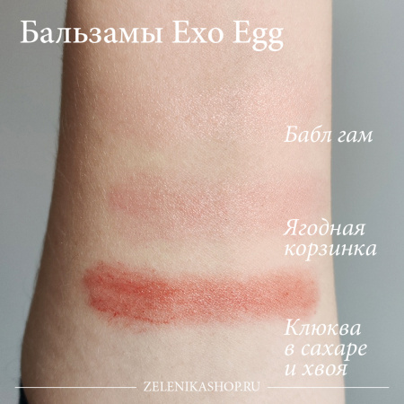 Натуральный пигментированный бальзам для губ Exo Egg «Клюква в сахаре с сибирской хвоей», 12 г