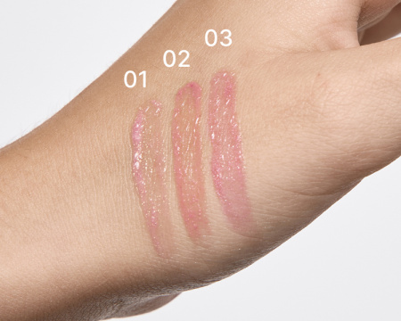 Натуральный блеск для губ KM Cosmetics «Конфетти», тон 01 (сиреневый), 2,4 г