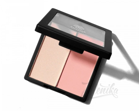 Палетка DUO «Сияющая Олимпия» KM Cosmetics (румяна и хайлайтер), 8 г